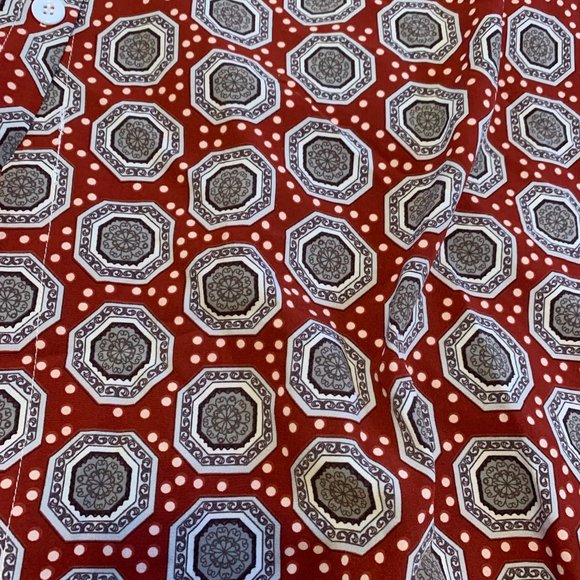 ShiLong Fashion Red Medallion Sleeveless Maxi Shirt Dress Size XXL** - Picture 8 of 10